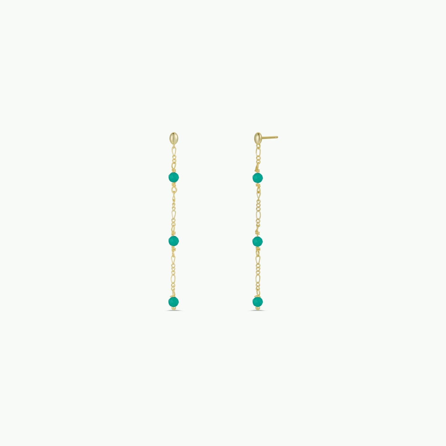 Gemstone Chain Drop Earring - Turquoise JaxKelly