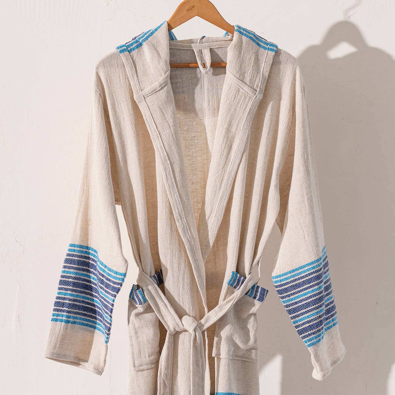 Bathrobe Turkish Cotton Linen Light Weight Robe Quick-dry
