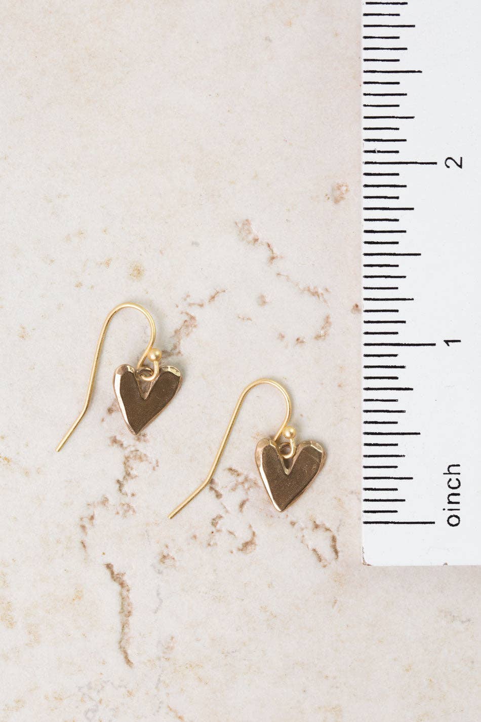 Farmers Market Bronze Heart Simple Earrings