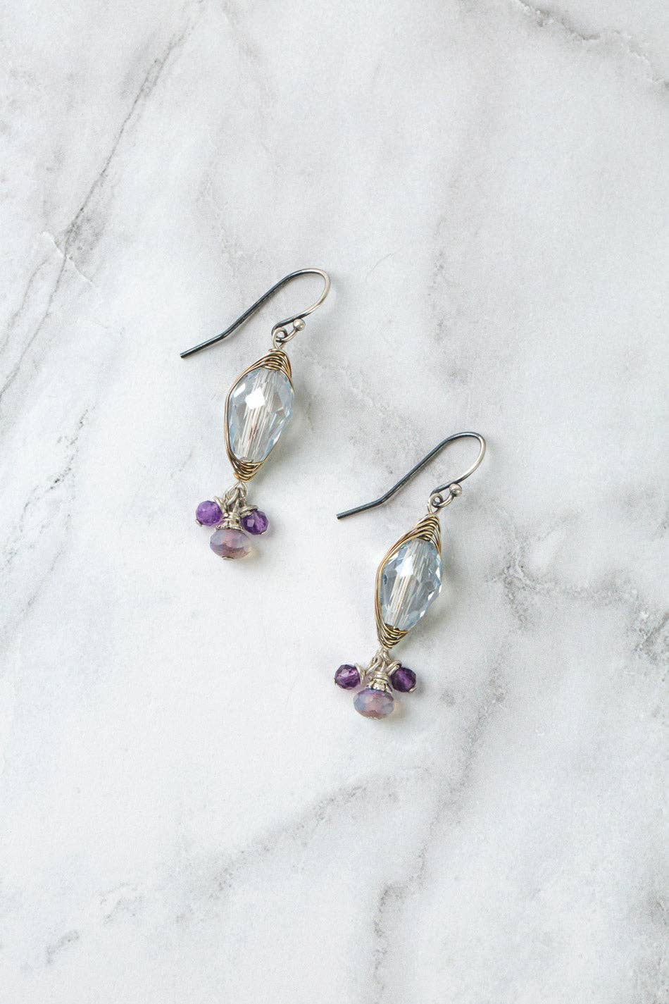 Reflections Crystal Herringbone Earrings