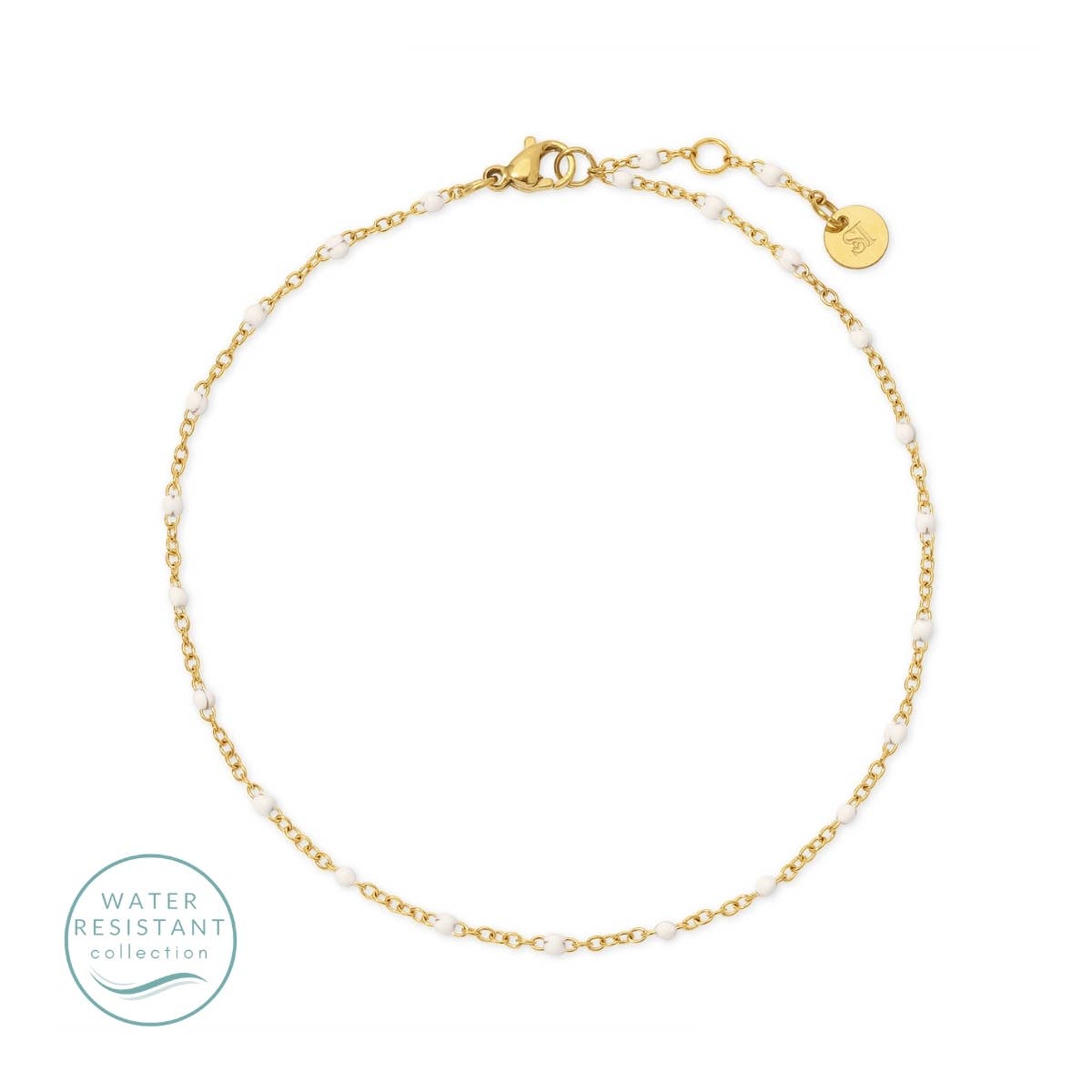 Sweetly Colored Delicate Chain Anklet, Water-Resistant Splendid Iris