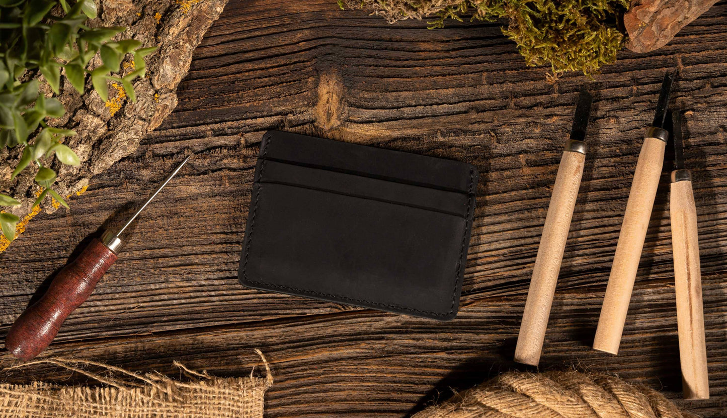 Leather Card Holder Wallet, Handmade Wallet for Men