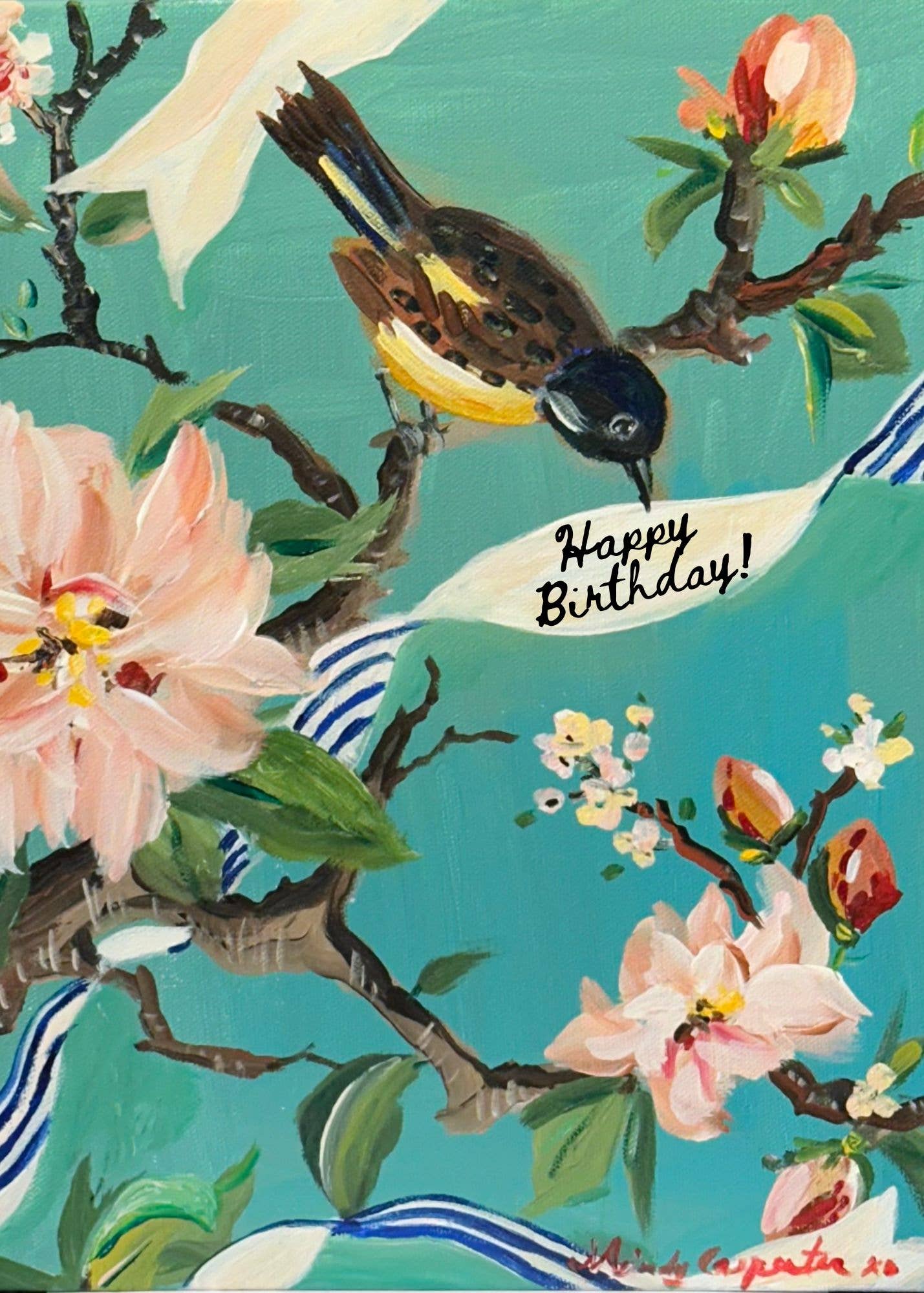 Birthday Bird & Blossom Greeting Card