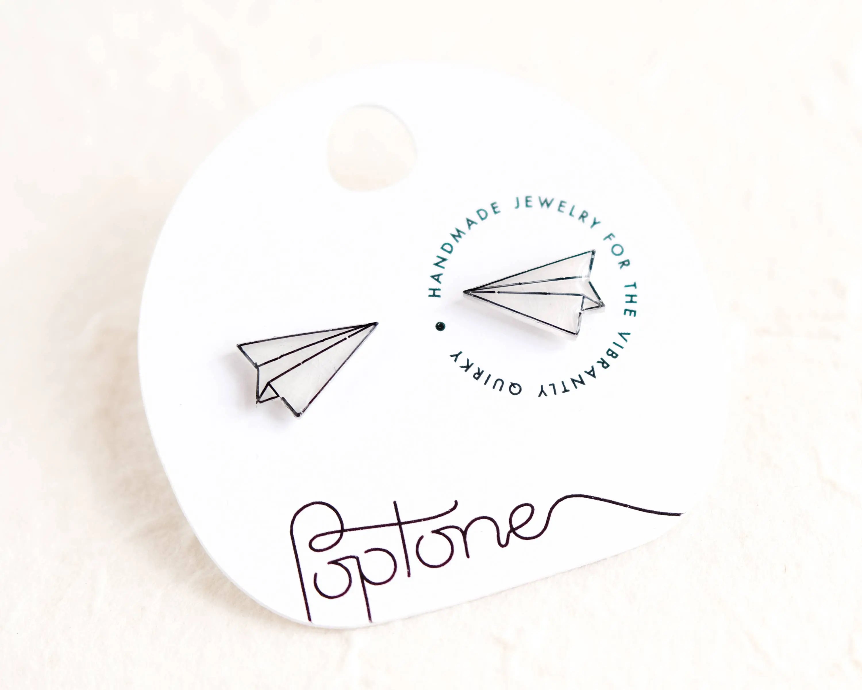 Paper Airplane Stud Earrings Poptone Co.