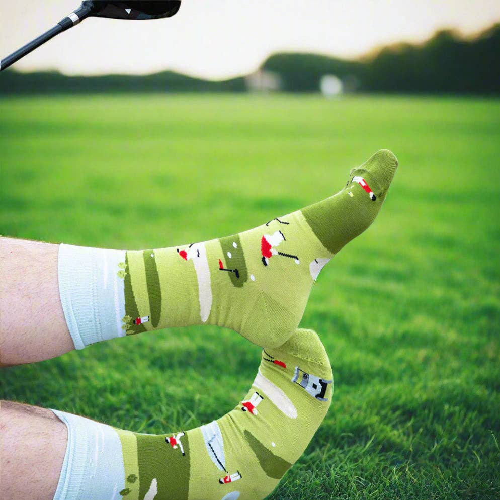 Funny Golf Scene Socks Mens Friday Sock Co.