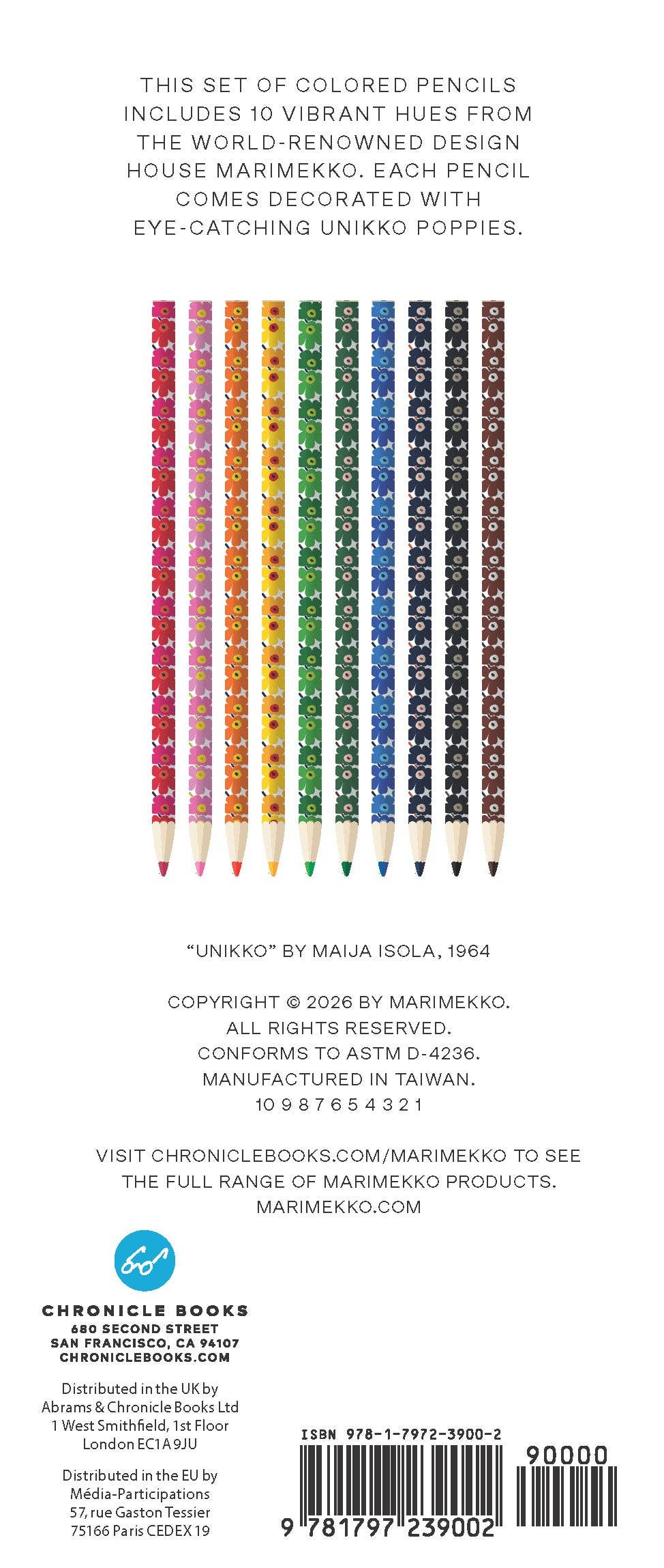Marimekko Colored Pencils (Unikko) Chronicle Books