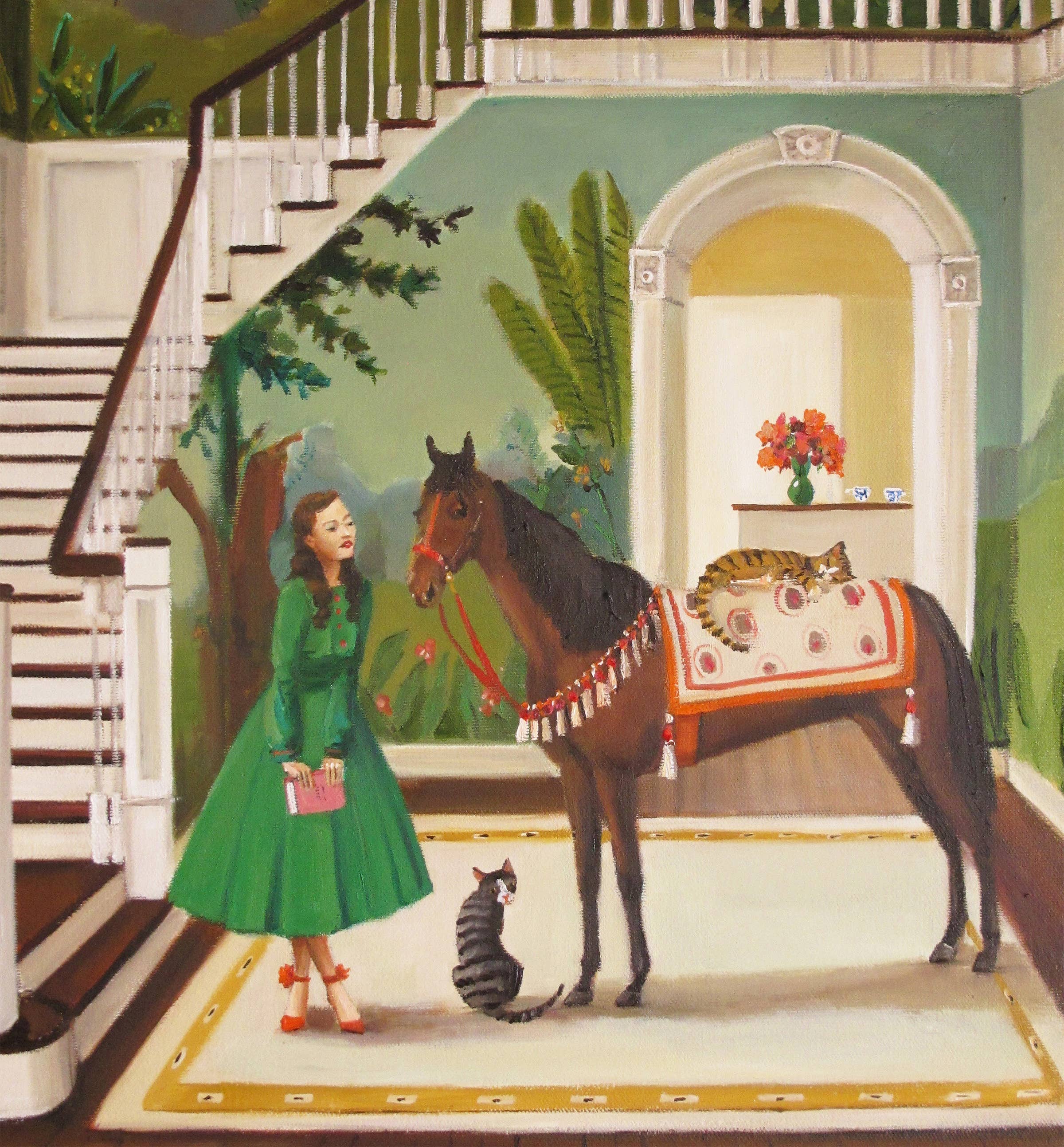 A House Horse Called Rousseau Art Print - 8.5x11 JANET HILL STUDIO