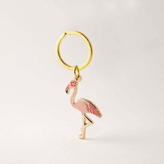 Pink Flamingo Keychain charm Happily Plants