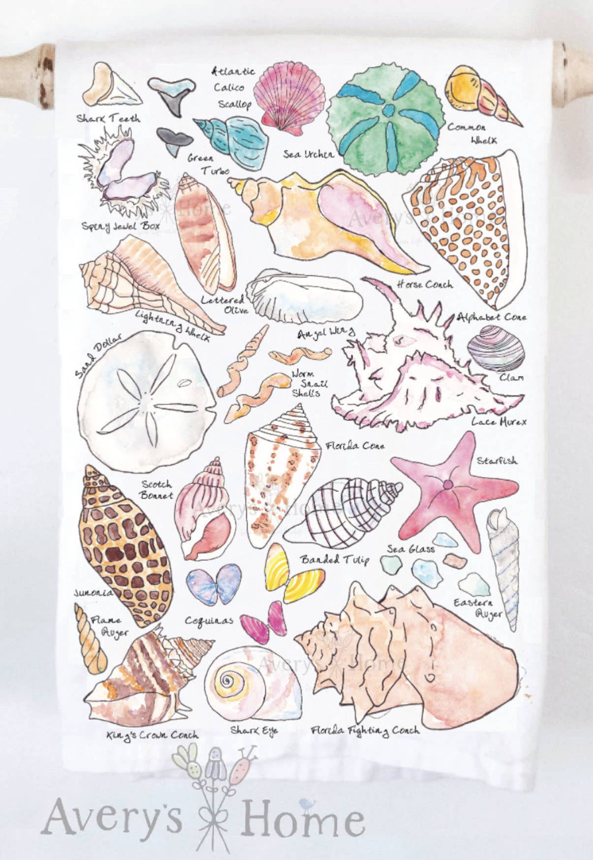 Sea Shell Collector Ocean Beach Tea Towel