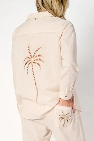 Palm Embroidered Pants