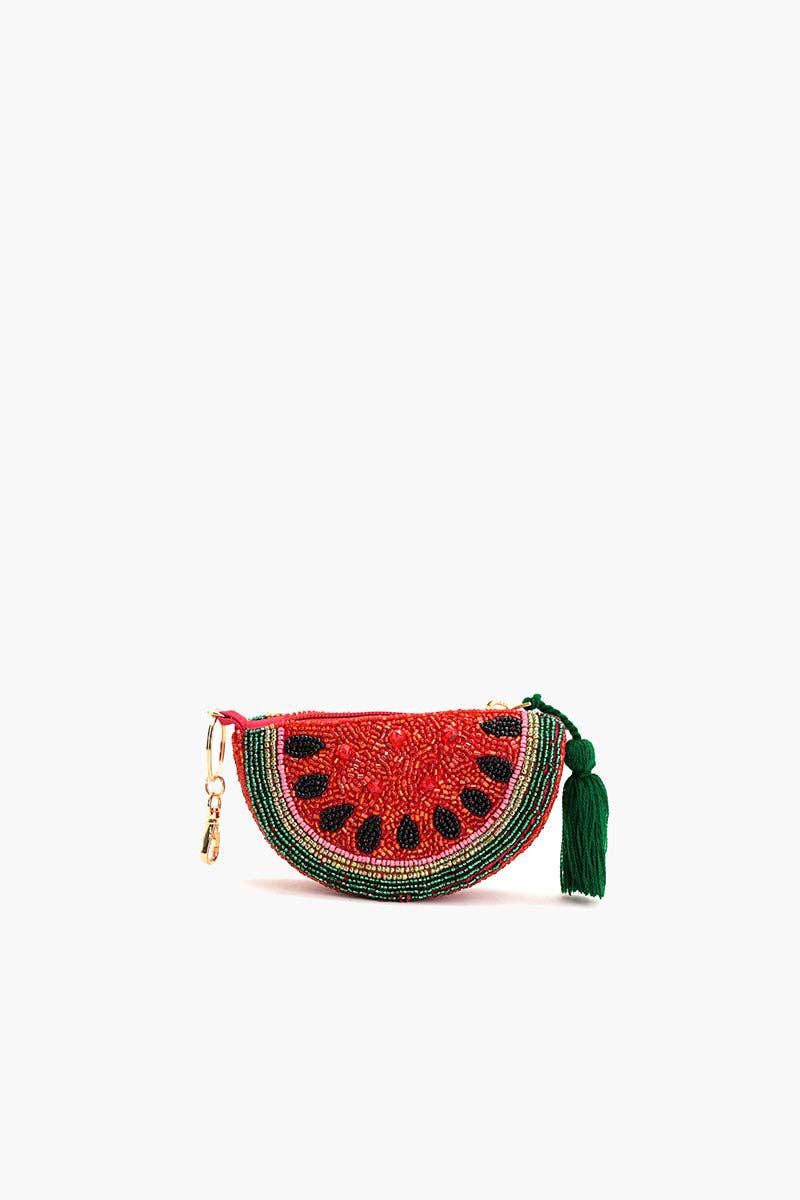 Watermelon Pop Beaded Coin Pouch