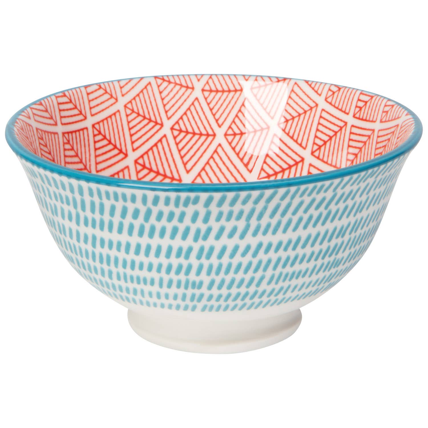 Blue Red Dash Stamped Bowl 3.5 inch Now Designs by Danica