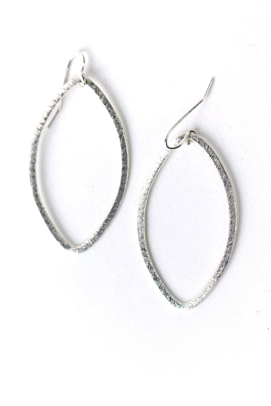 Brushed Silver Oval Frame Statement Earrings Anne Vaughan Designs Jewelry