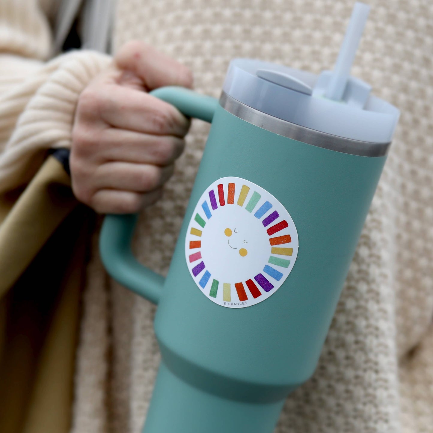 Rainbow Sun Sticker | Single Sticker