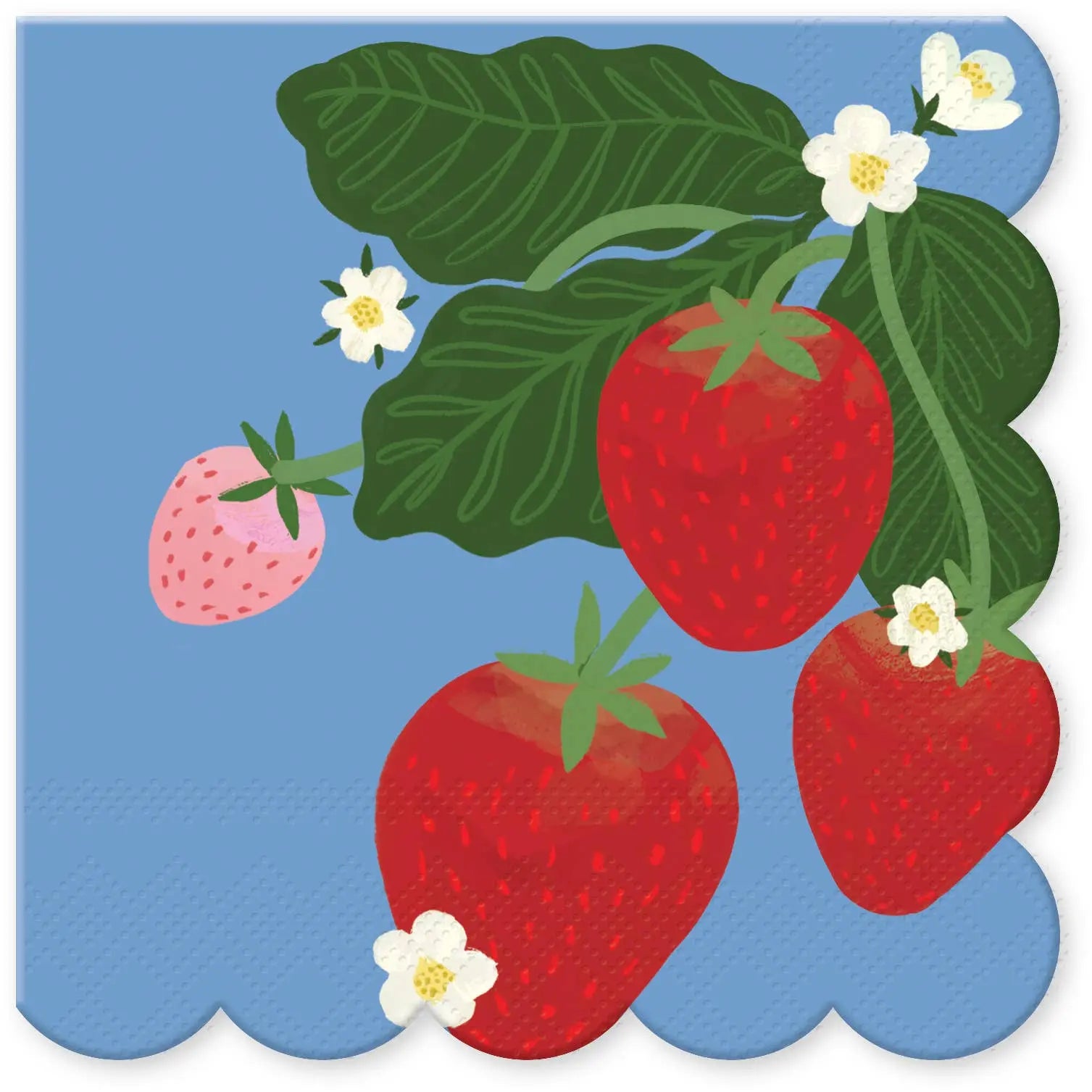 Fruit & Fleur Strawberries Beverage Napkins Punch Studio