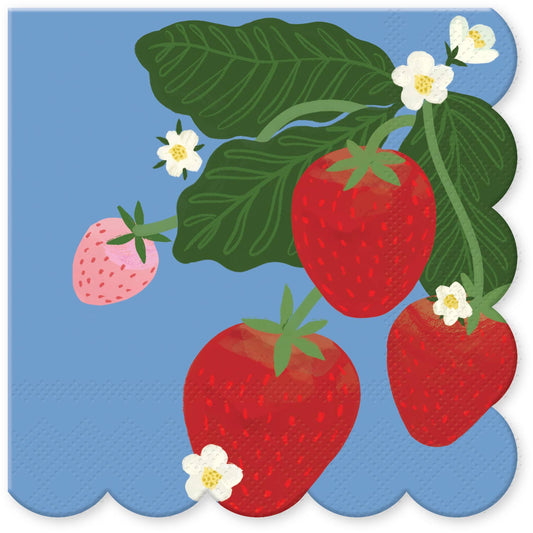 Fruit & Fleur Strawberries Beverage Napkins Punch Studio