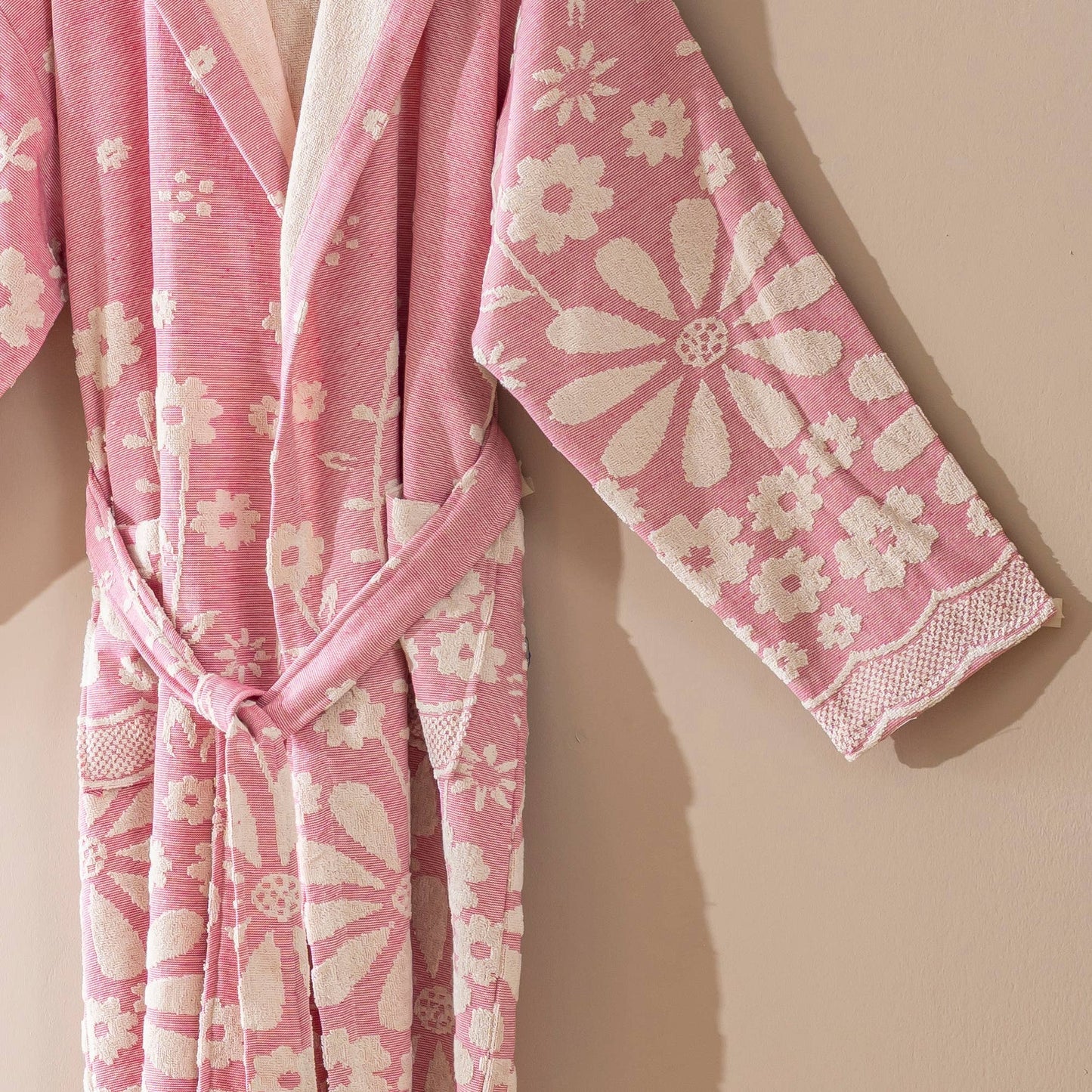 Blue Daisy Bathrobe Turkish Cotton Quick dry Resort Robe Kikoya
