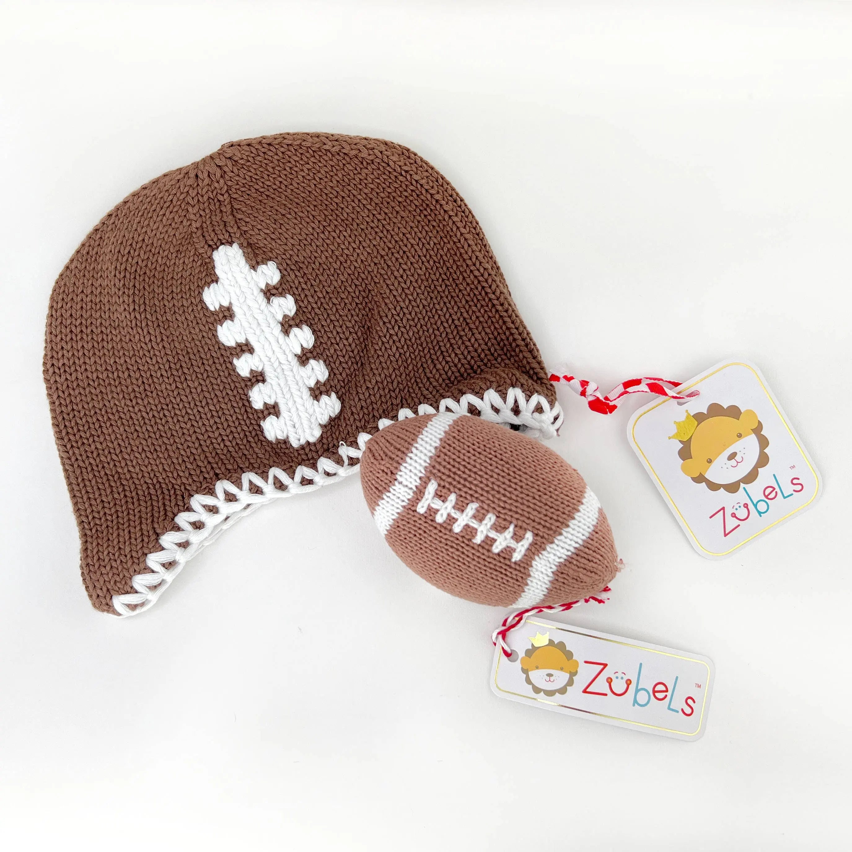 Phil the Football Knit Rattle Petit Ami & Zubels