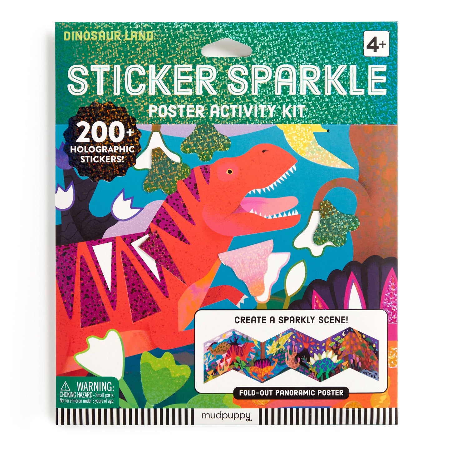 Dinosaur Land Sticker Sparkle Poster Activity Kit Chronicle Books