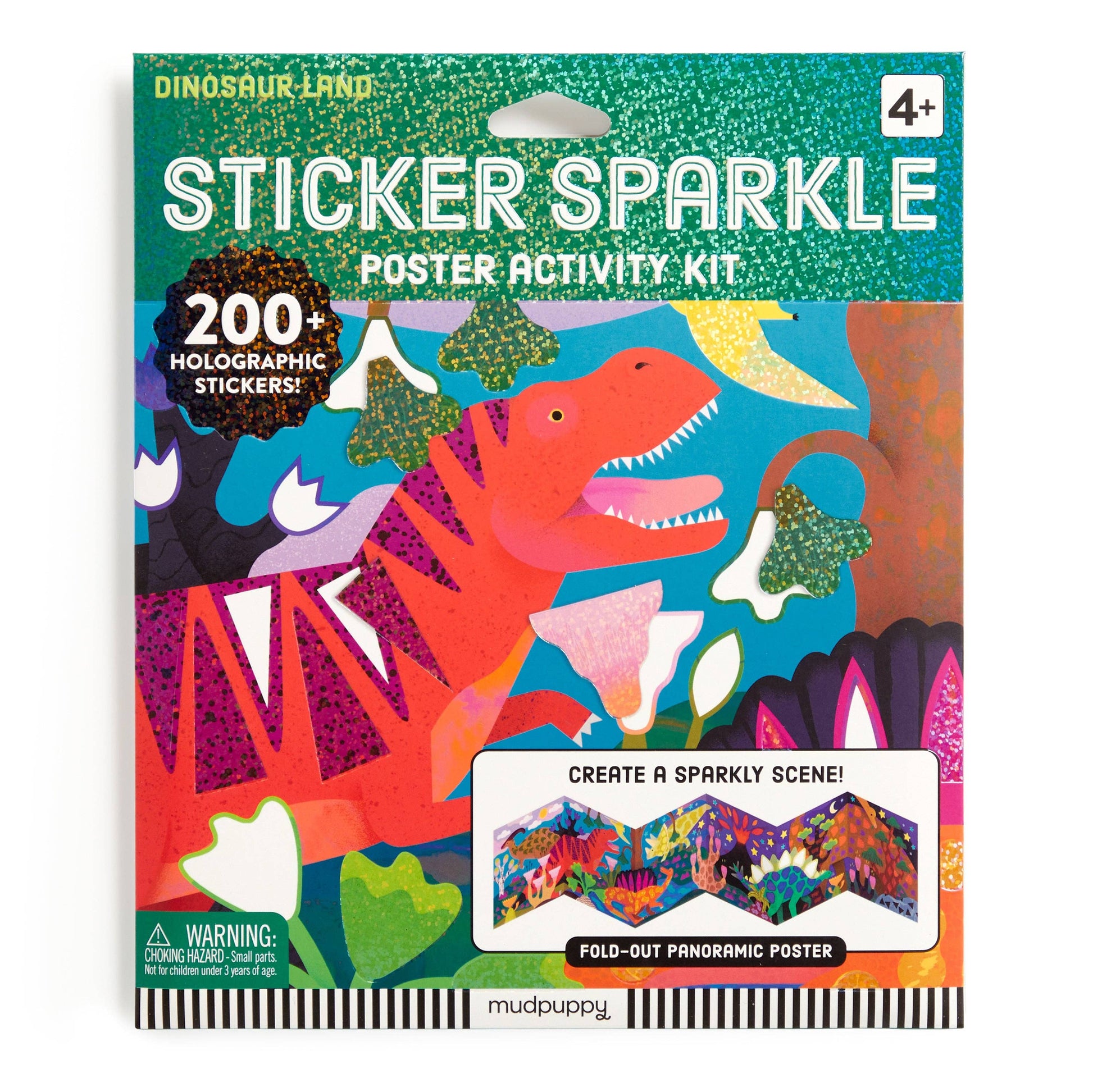 Dinosaur Land Sticker Sparkle Poster Activity Kit Chronicle Books