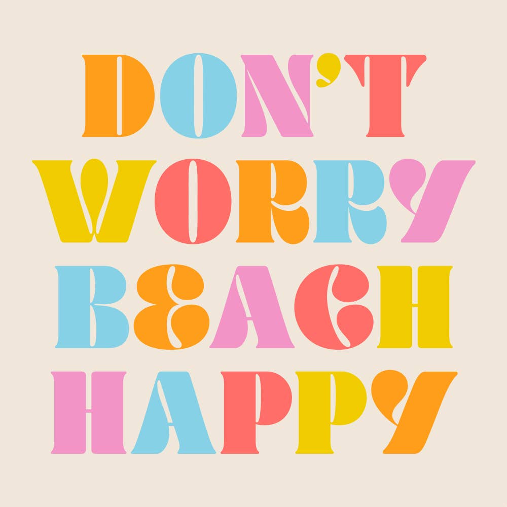 Beach Cocktail Funny Napkins | Don't Worry Beach Happy