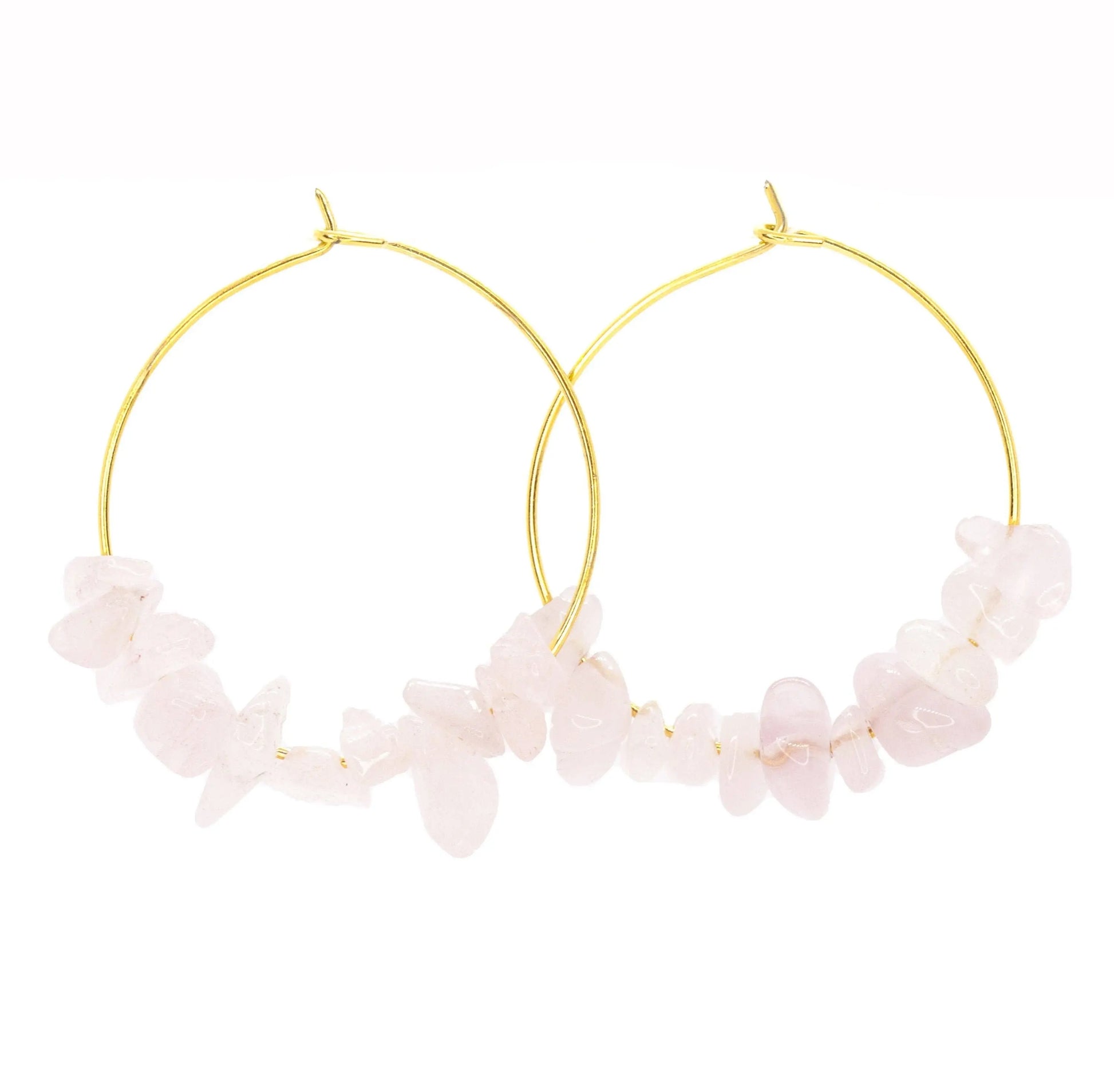 Rock Candy ~ Rose Quartz Hoops SALTY CALI