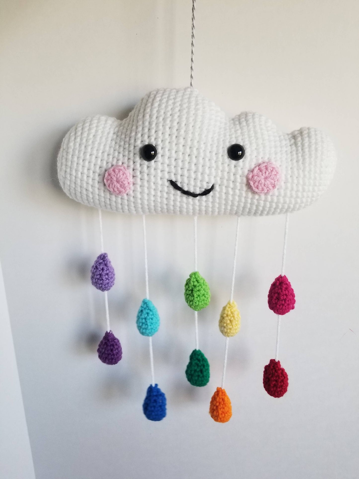 Happy Cloud Mobile Rainbow Raindrops Sweet Sleepy Nursery De