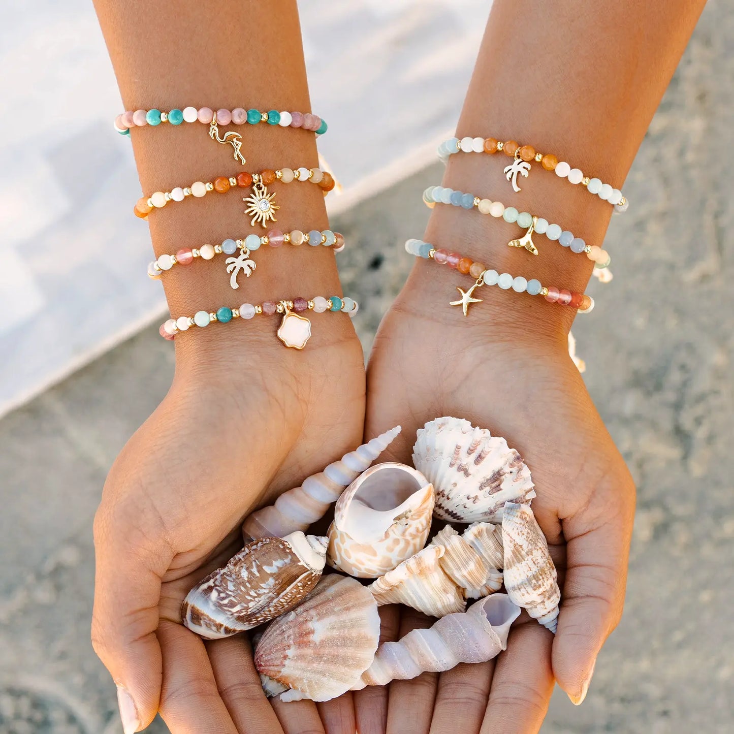 Paradise Found Florida Charm Bracelet Lotus and Luna