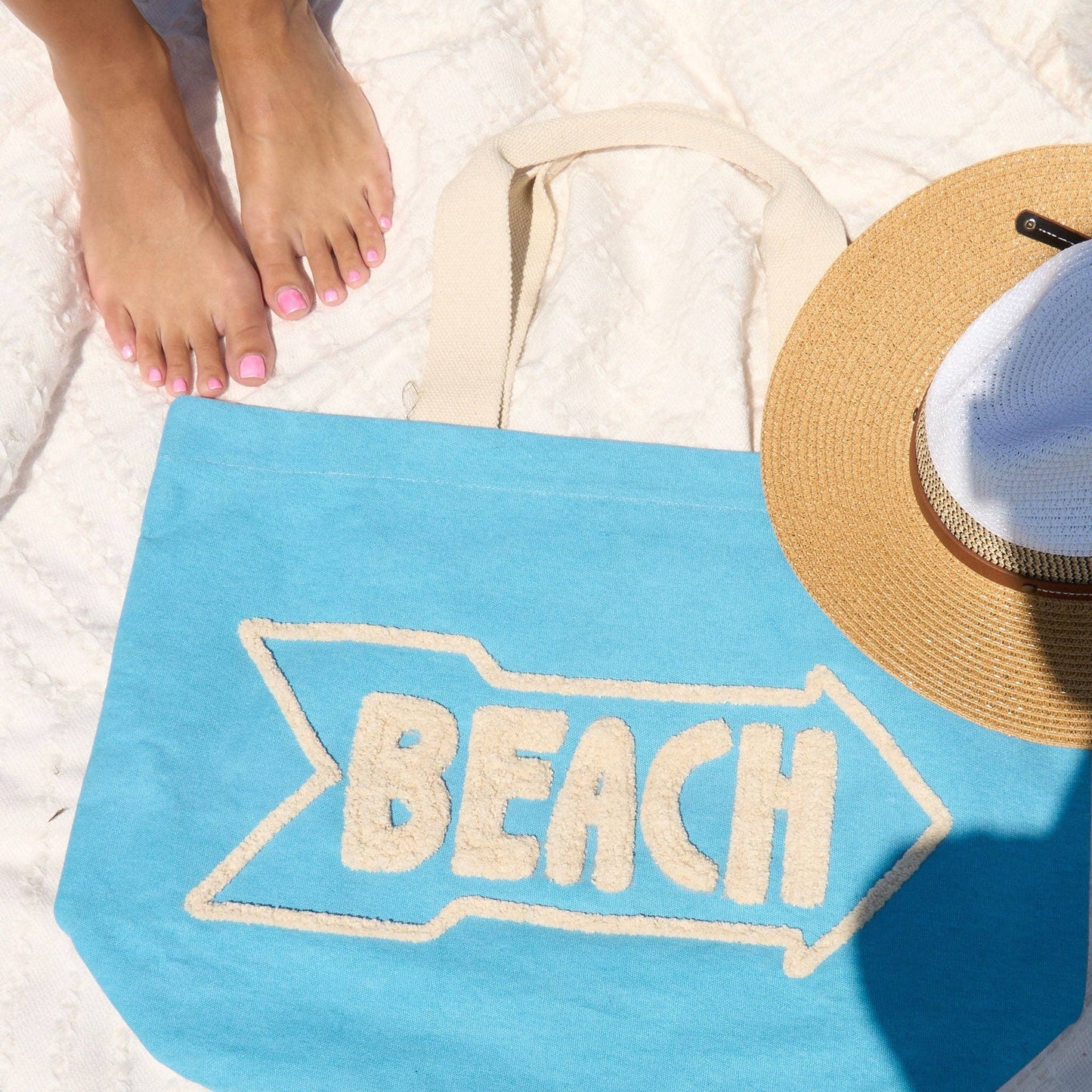 BEACH Tote Aruba Water Resistant Embroidered Beach Tote Bag