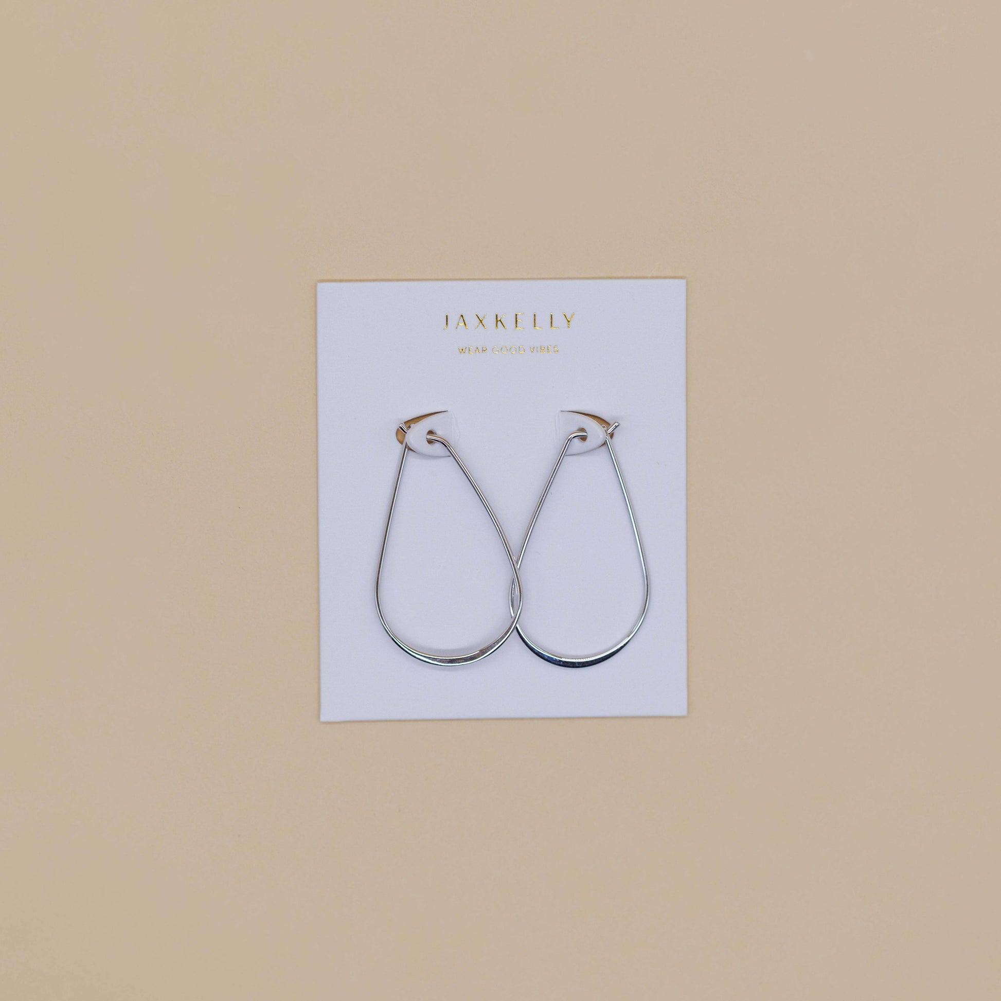 Silver Long Oval Hoop JaxKelly