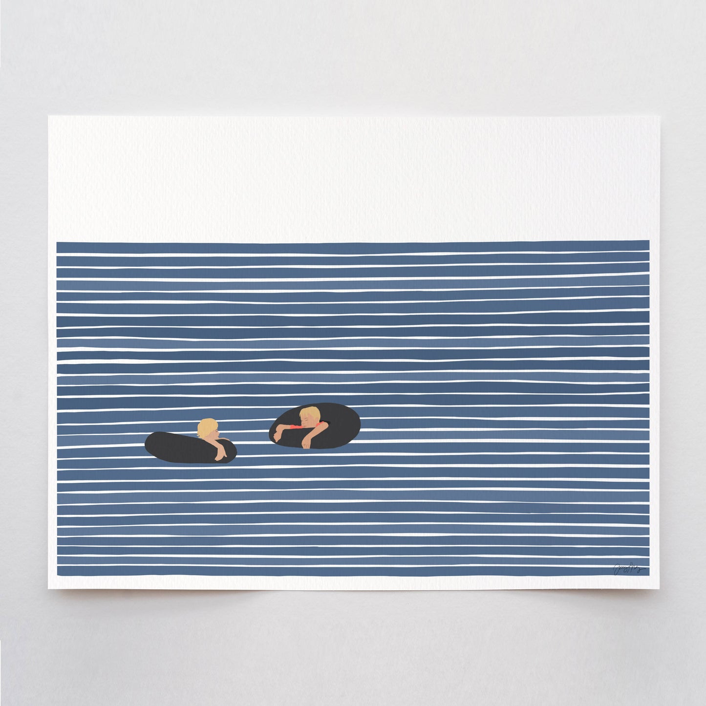 Boys in Inner Tubes Print. Signed.