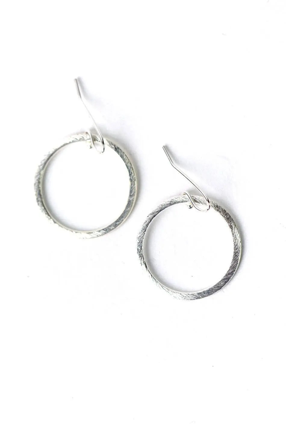 Brushed Silver Hoop Statement Earrings Anne Vaughan Designs Jewelry