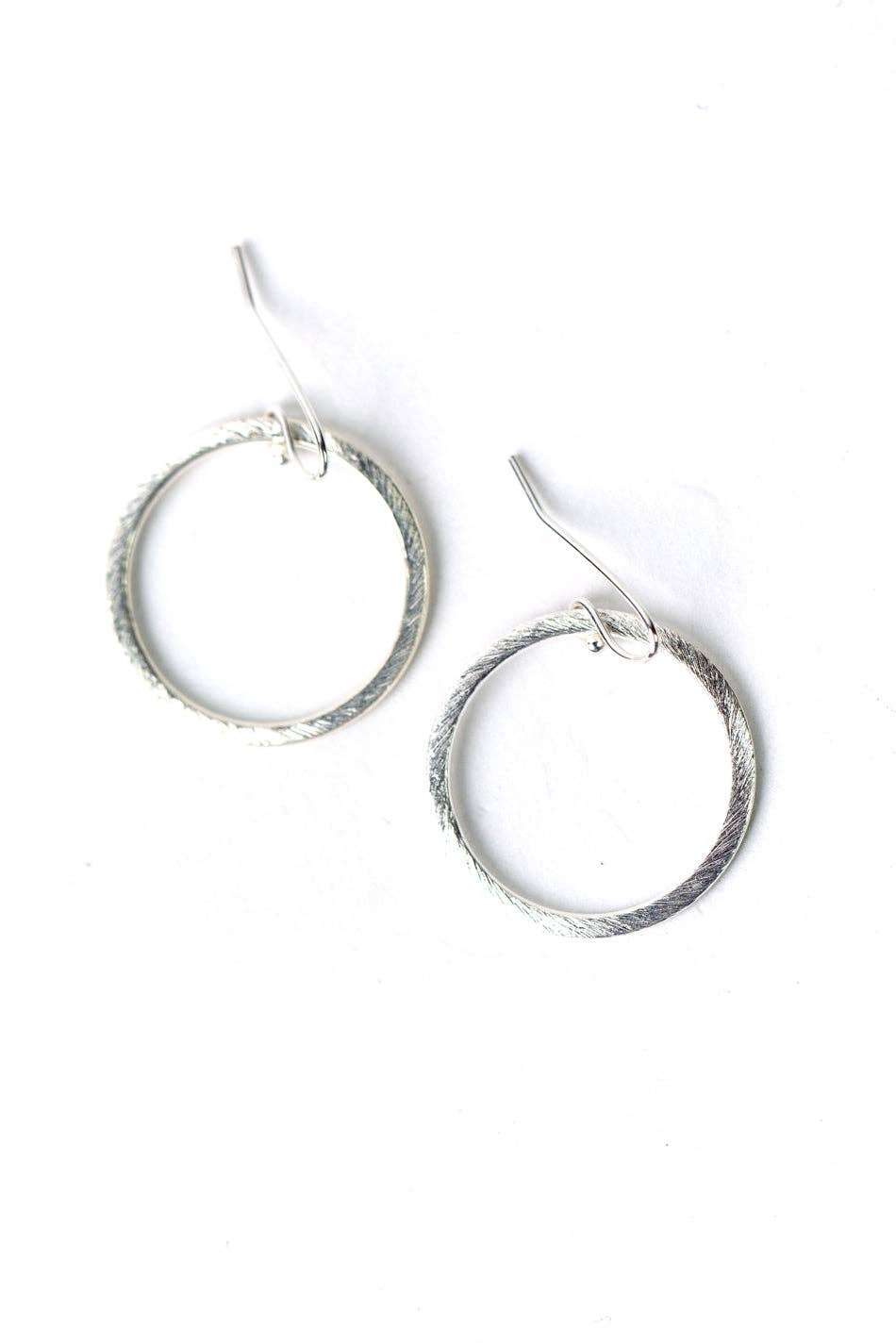 Brushed Silver Hoop Statement Earrings Anne Vaughan Designs Jewelry