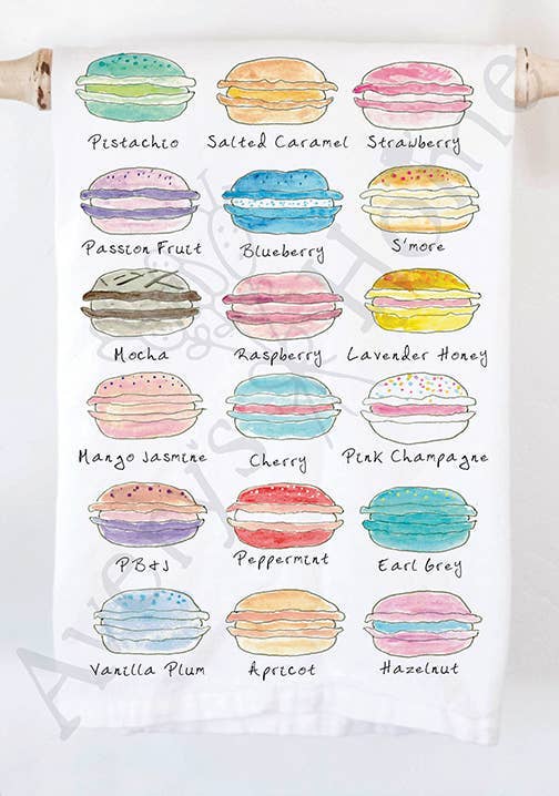 Pistachio Macaron Cookies Tea Towel