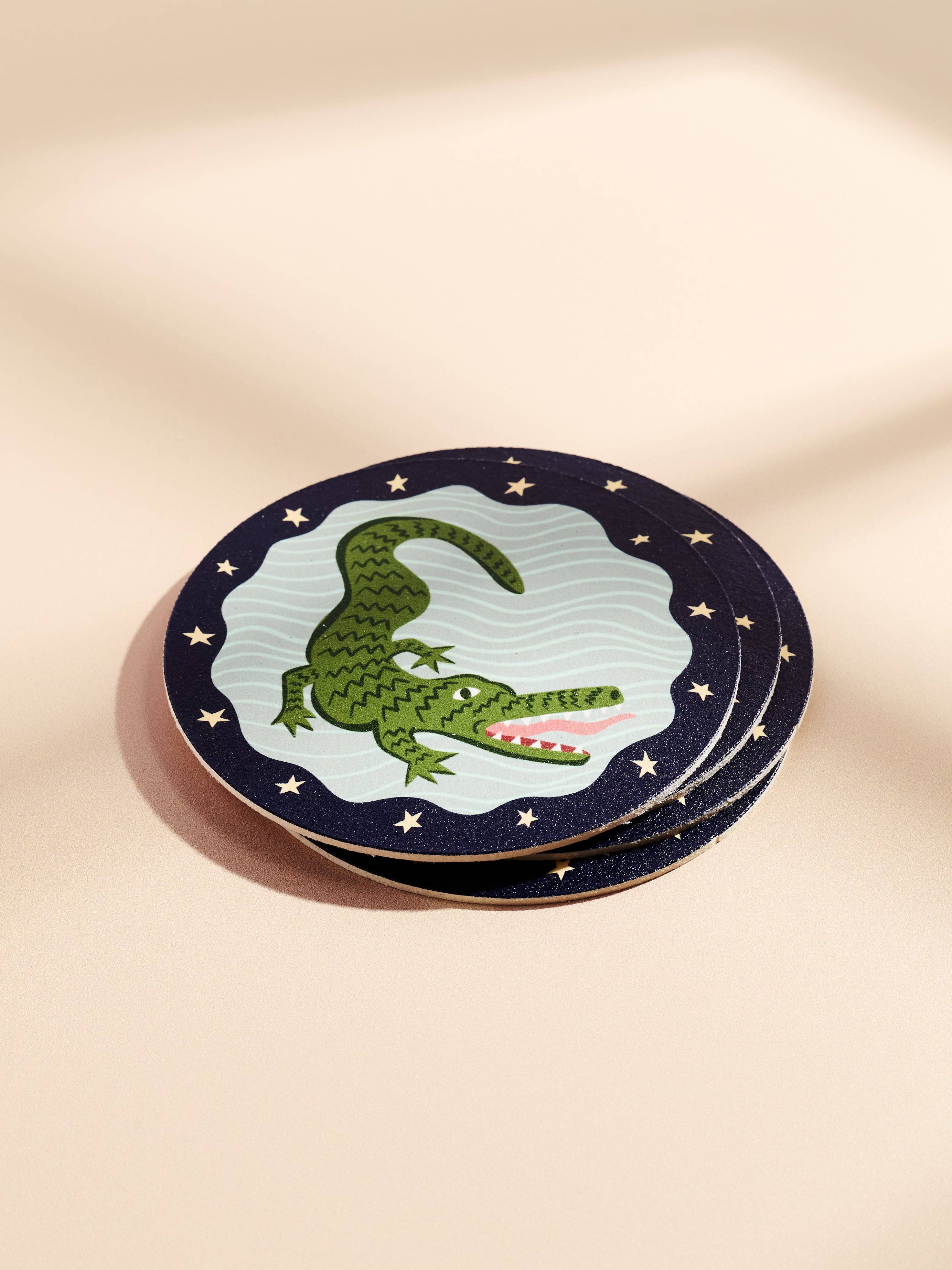 Alligator Star Coasters - Set of 4 One & Only Paper