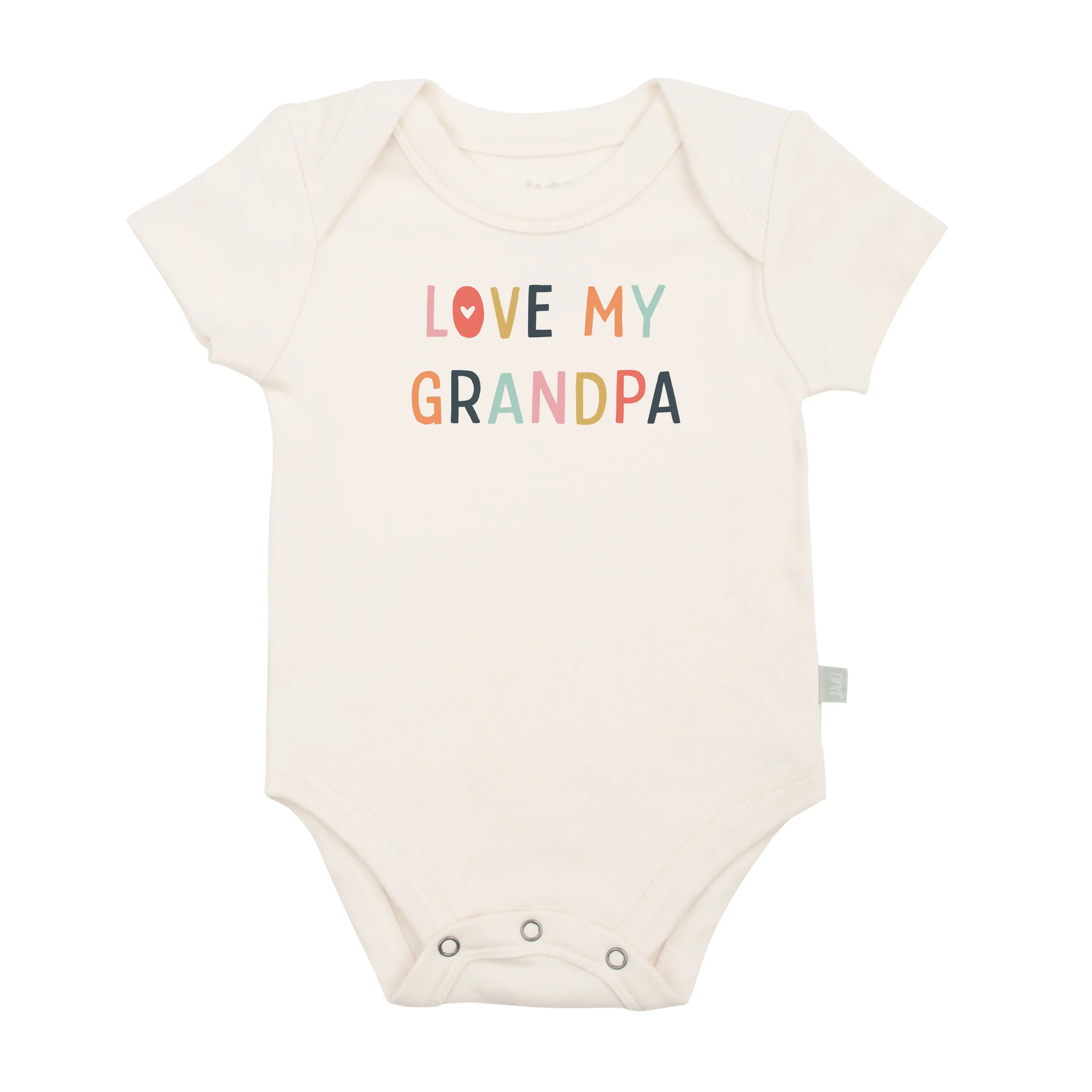 Baby graphic organic  onesie | love grandpa Finn + Emma