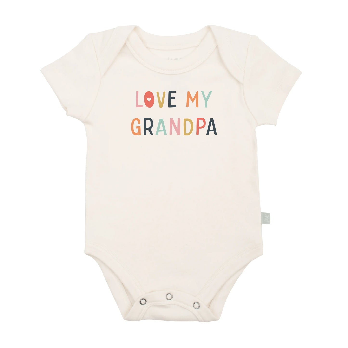 Baby graphic organic  onesie | love grandpa Finn + Emma