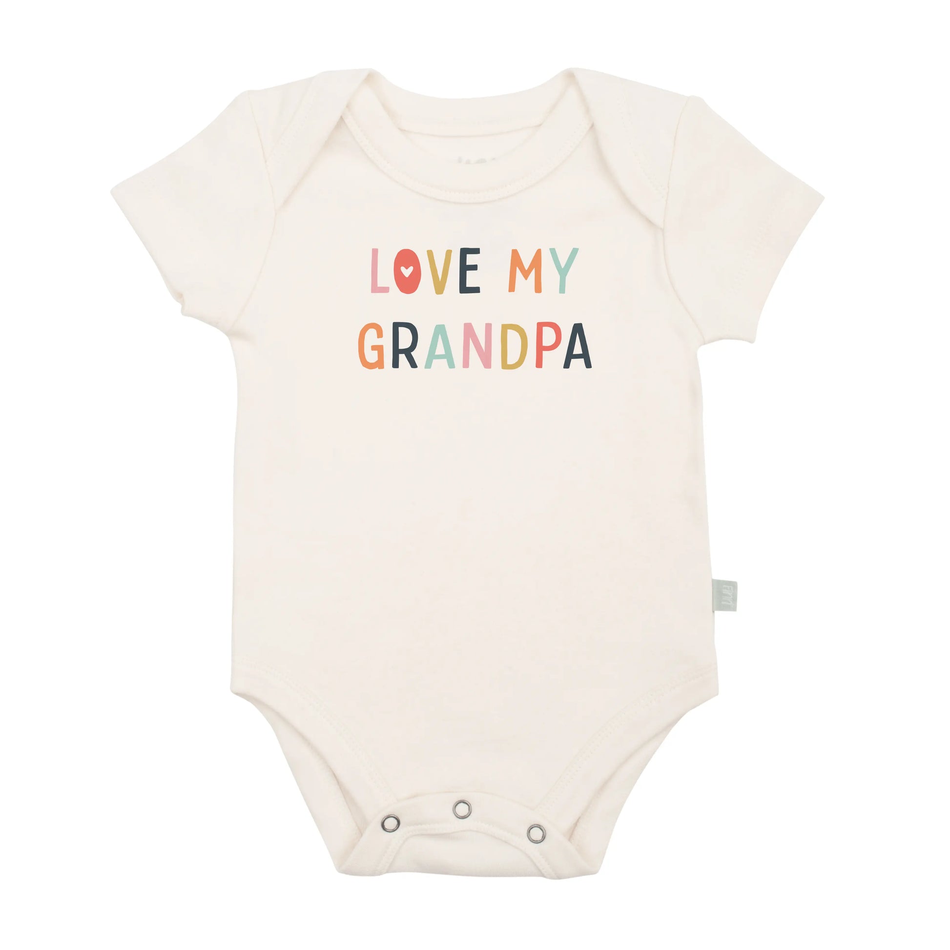 Baby graphic organic  onesie | love grandpa Finn + Emma
