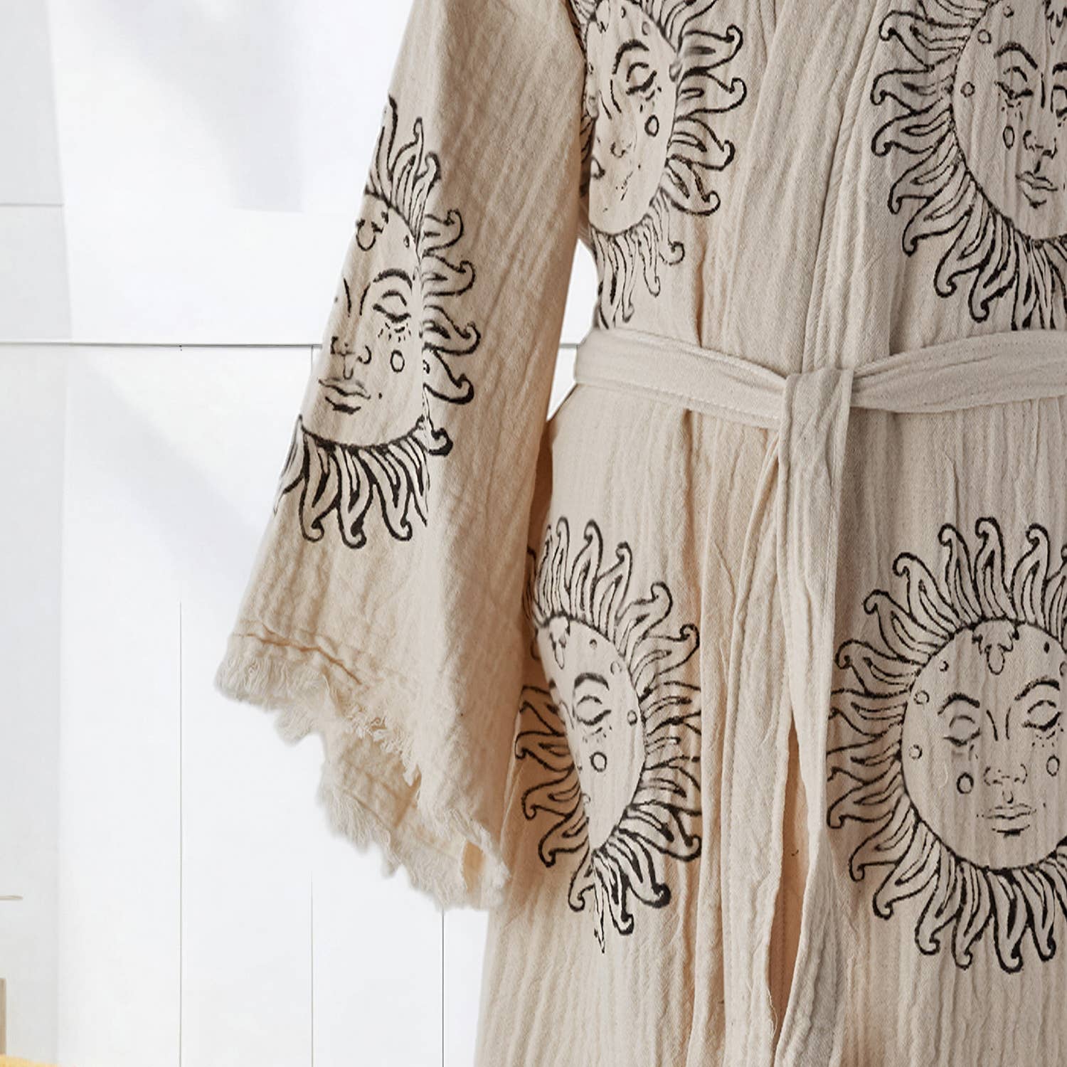 Sun Block Printed Turkish Cotton Light-Weight Summer Kimono Robe Kikoya