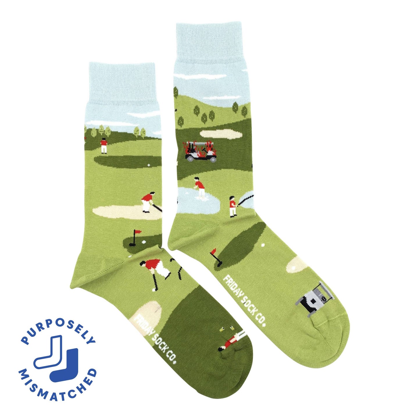 Funny Golf Scene Socks Mens Friday Sock Co.
