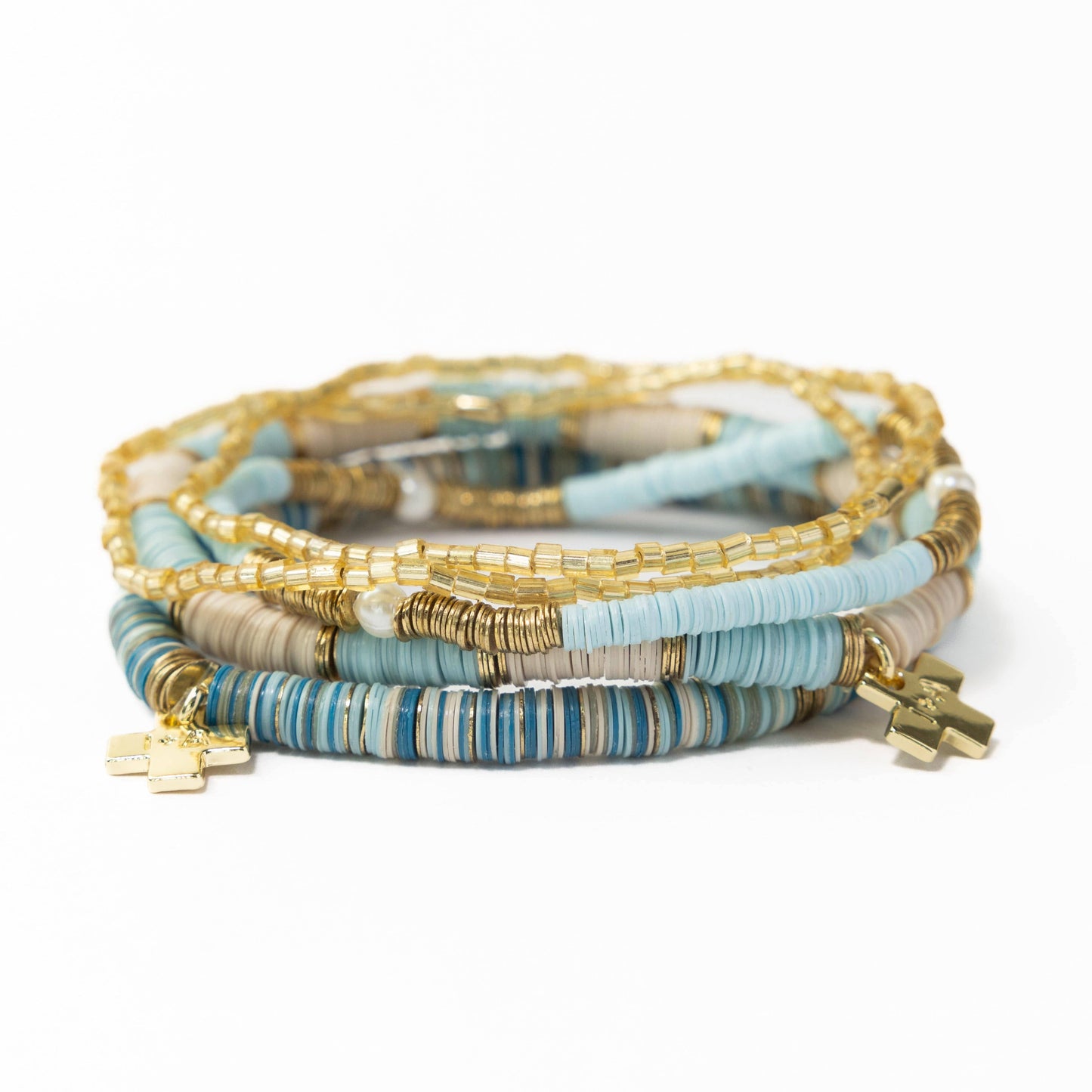 Blues Stack Grace Bracelet Stack of 5 - Blues