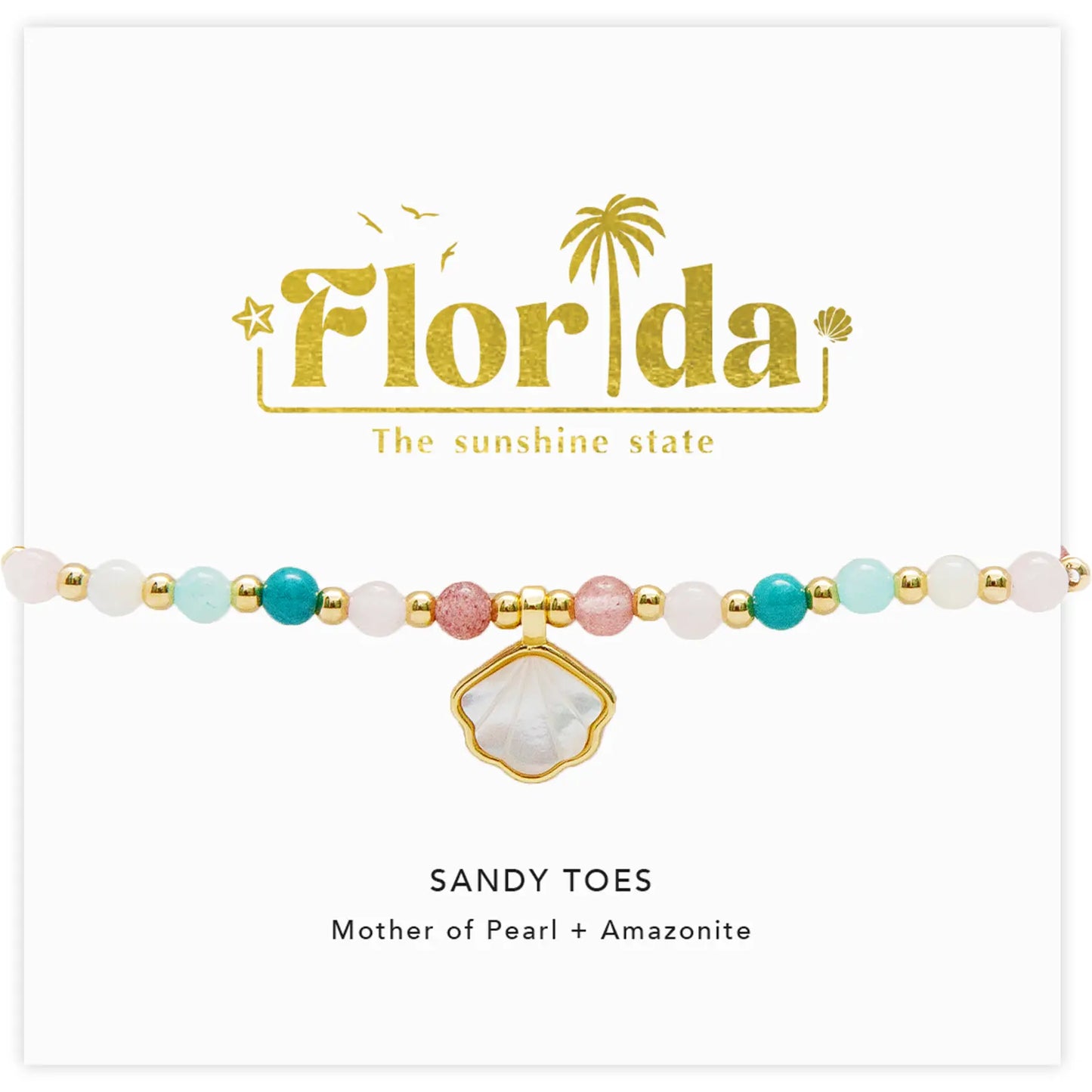 Sandy Toes Florida Charm Bracelet Lotus and Luna