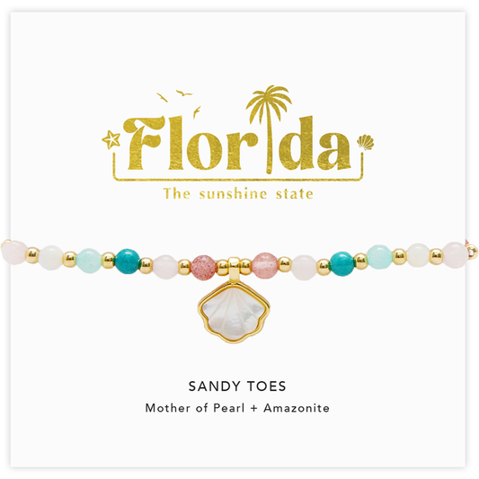 Sandy Toes Florida Charm Bracelet Lotus and Luna