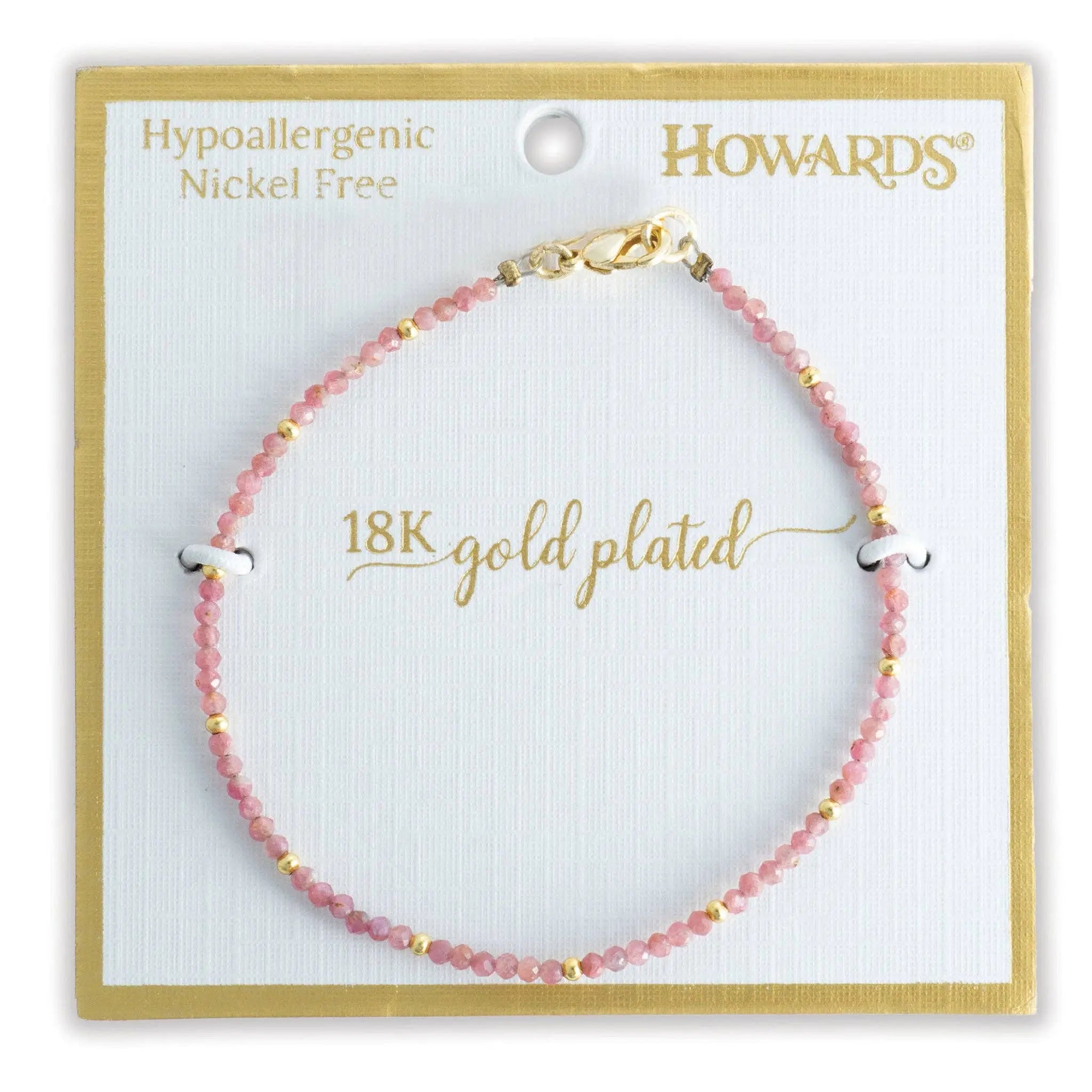 Pink Tourmaline Bracelet Bracelet Pink 18k Gold Genuine Elsie & Zoey