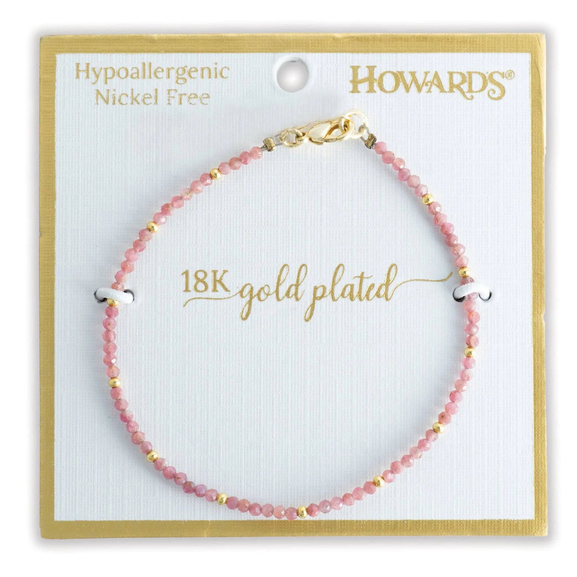 Pink Tourmaline Bracelet Bracelet Pink 18k Gold Genuine Elsie & Zoey