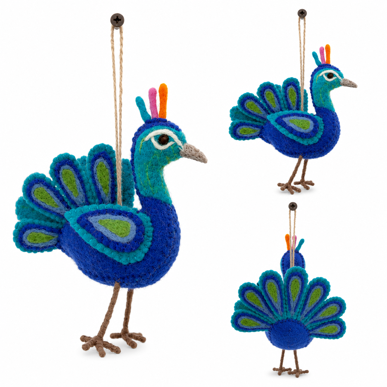 Peacock Felt Ornament Ganapati