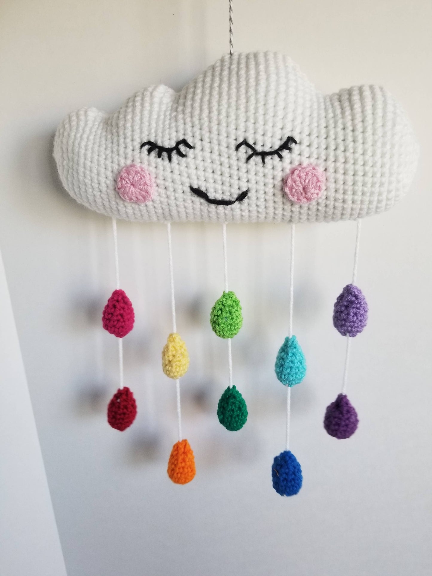 Happy Cloud Mobile Rainbow Raindrops Sweet Sleepy Nursery De