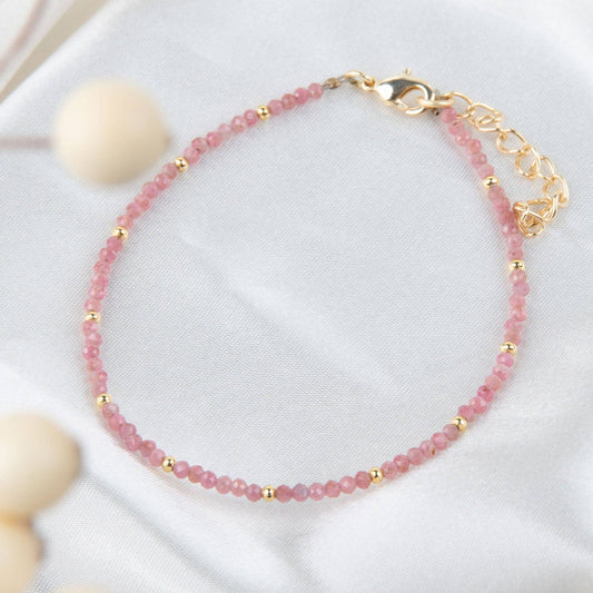 Pink Tourmaline Bracelet Bracelet Pink 18k Gold Genuine Elsie & Zoey