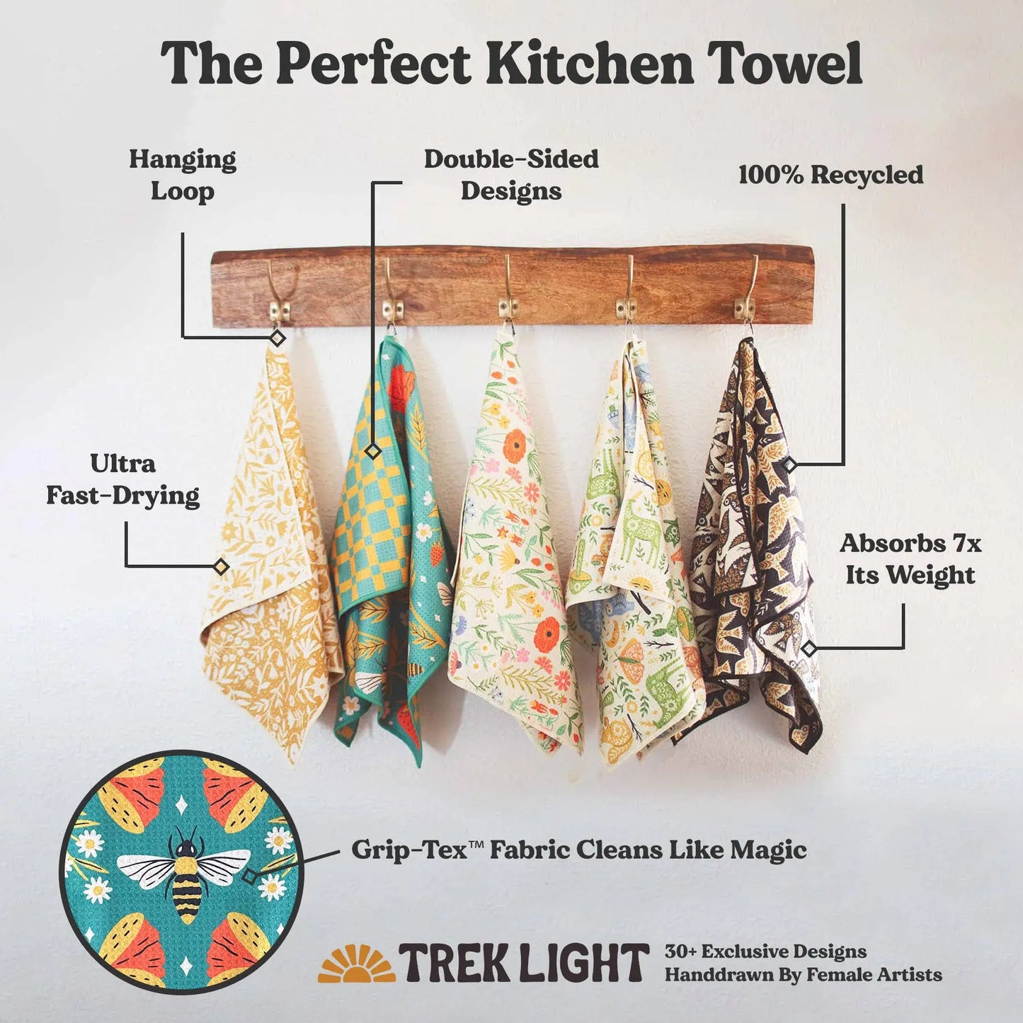 Mermaids | Kitchen Tea Towel Quick Dry Trek Light