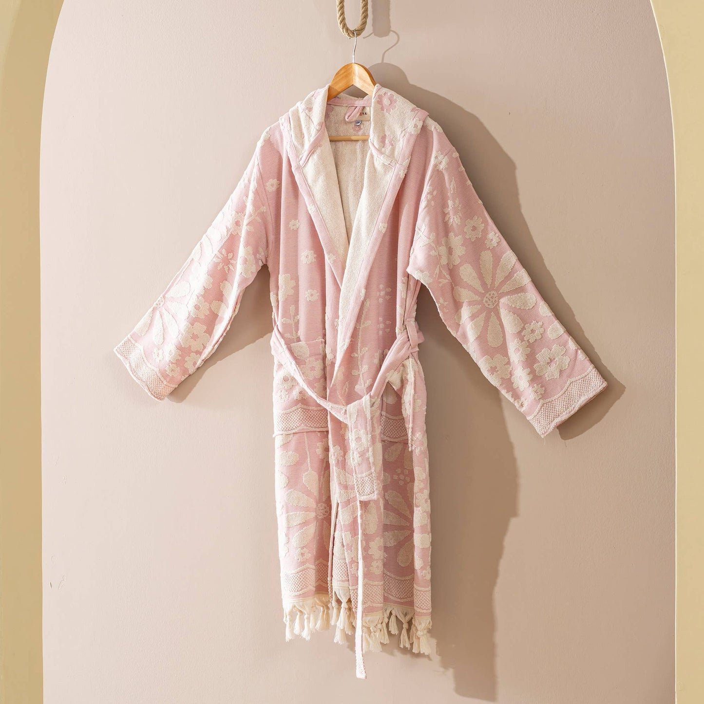 Blue Daisy Bathrobe Turkish Cotton Quick dry Resort Robe Kikoya